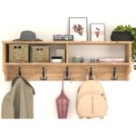 Bofigo Portmanto Duvar Askılığı Elbise Askılığı Raflı Duvar Askılığı Çam 120 cm - Görsel 3