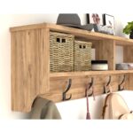 Bofigo Portmanto Duvar Askılığı Elbise Askılığı Raflı Duvar Askılığı Çam 120 cm - Görsel 4