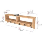Bofigo Portmanto Duvar Askılığı Elbise Askılığı Raflı Duvar Askılığı Çam 120 cm - Görsel 5