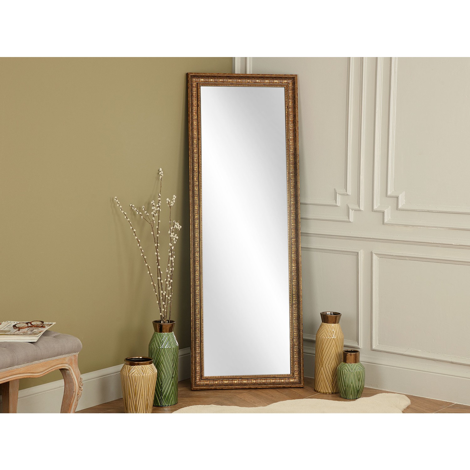 110000160466241.jpg Madame Coco Belda Ayna - Kahverengi - 57X160X8 cm - Görsel 1