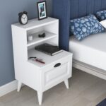 Rani BD105 Komodin 2 Raflı Membran Çekmeceli Komodin Beyaz - Görsel 5