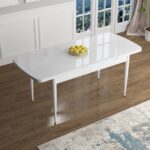 Canisa Concept Han Serisi 70X114, Açılabilir Mdf Mutfak Masa Takımı, Beyaz Masa ve 6 Sandalye - Görsel 2