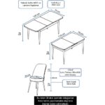 Canisa Concept Han Serisi 70X114, Açılabilir Mdf Mutfak Masa Takımı, Beyaz Masa ve 6 Sandalye - Görsel 4