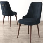 Noa Serisi, 80X132 Açılabilir Mdf Masa, Barok Ahşap Desenli Mutfak Masa Takımı, 4 Sandalye - Görsel 4