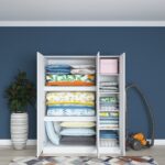 Rani BA105 Yüklük 3 Kapaklı 8 Raflı Yatak Yorgan Yastık Saklama Dolabı Beyaz - Görsel 2