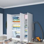 Rani BA105 Yüklük 3 Kapaklı 8 Raflı Yatak Yorgan Yastık Saklama Dolabı Beyaz