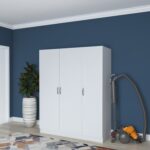 Rani BA105 Yüklük 3 Kapaklı 8 Raflı Yatak Yorgan Yastık Saklama Dolabı Beyaz - Görsel 4