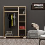 Demonte Dekor Açık Gardırop 4 Raflı, Ahşap Askılık Pro Mini Gardırop Safirmeşe-Safirmeşe