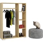 Demonte Dekor Açık Gardırop 4 Raflı, Ahşap Askılık Pro Mini Gardırop Safirmeşe-Safirmeşe - Görsel 3