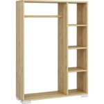 Demonte Dekor Açık Gardırop 4 Raflı, Ahşap Askılık Pro Mini Gardırop Safirmeşe-Safirmeşe - Görsel 4