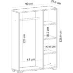 Demonte Dekor Açık Gardırop 4 Raflı, Ahşap Askılık Pro Mini Gardırop Safirmeşe-Safirmeşe - Görsel 5