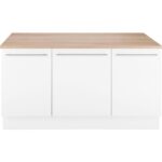 Tdesigno Katrina Mutfak Adası Alt Modül 150 cm Beyaz Tezgah Dahil