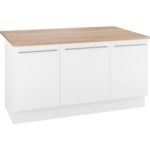 Tdesigno Katrina Mutfak Adası Alt Modül 150 cm Beyaz Tezgah Dahil - Görsel 2