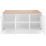 Tdesigno Katrina Mutfak Adası Alt Modül 150 cm Beyaz Tezgah Dahil - Görsel 3