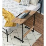 servetavcı Yükseklik Ayarlı Eğimli ve Katlanabilen Laptop Sehpası - Atlantik Çam (Tekerli)