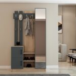 Afilli Nova Kapaklı Aynalı Portmanto Vestiyer Tamamı Mdflam Flora Antrasit - Görsel 2