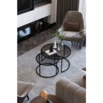 Dekopratik Tokyo Orta Sehpa 80 cm Yuvarlak Füme Kırılmaz Cam 2 li Sehpa Takımı - Görsel 4