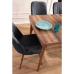 Eymense Lidyana 4 Sandalyeli Mutfak Masa Takımı Antrasit - Görsel 3