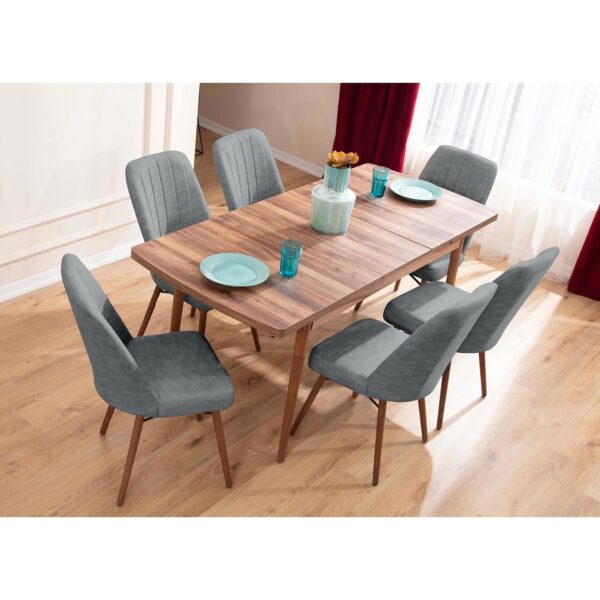 Eymense Lidyana 6 Sandalyeli Mutfak Masa Takımı Gri