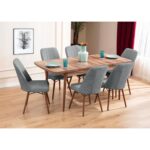 Eymense Lidyana 6 Sandalyeli Mutfak Masa Takımı Gri - Görsel 2