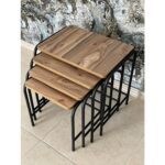 Aslan Store Metal Zigon Sehpa Orta Sehpa Yan Sehpa Metal 4'lü