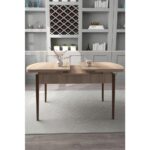 Renlife Yemek Masası Mutfak Masası Ahşap Ayaklı Masa Oval Açılır Masa (Sonomo) - Görsel 4