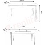 Renlife Yemek Masası Mutfak Masası Ahşap Ayaklı Masa Oval Açılır Masa (Sonomo) - Görsel 5