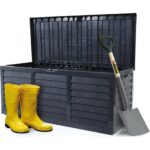 Serinova Bahçe Sandığı Bahçe Dolabı Tekerlekli Plastik Bahçe Balkon Depolama Sandığı 320LITRE Kapaklı - Görsel 2