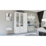 Metalia Gm 853 Home 3 Kapılı 2 Çekmeceli Düğme Kulplu Aynalı Gardırop