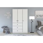 Metalia Gm 308 Ece Lüx 3 Kapı 3 Çekmeceli Düğme Kulplu Gardırop - Görsel 2