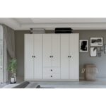 Metalia Gm 069 Delüx 6 Kapı 2 Çekmeceli Düğme Kulplu Gardırop