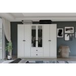 Metalia Gm 036 Lüx 6 Kapı 2 Çekmeceli Düğme Kulplu Aynalı Gardırop - Görsel 2