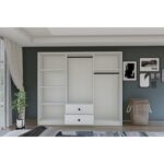 Metalia Gm 036 Lüx 6 Kapı 2 Çekmeceli Düğme Kulplu Aynalı Gardırop - Görsel 4