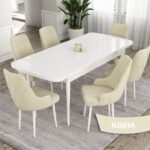 Canisa Concept Ram Serisi, 80X132 Açılabilir Masa Takımı, Beyaz Masa 6 Sandalye - Görsel 2