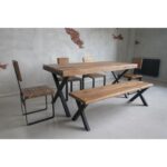 Deryawood Masif Ağaç Yemek  Masa Takımı  220-85 +4 SAND+220 Bank