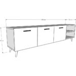 Asra Trend %100 MDFLAM Tv Ünitesi Beyaz T-18 - Görsel 5