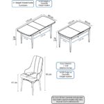 Canisa Concept Lia Serisi,80 x 132 cm Açılabilir Mutfak Masa Takımı, Barok Ahşap Desen Masa 6 Sandalye - Görsel 5
