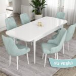 Canisa Concept Ram Serisi, 80 x 132 cm Açılabilir Masa Takımı, Beyaz Masa 6 Sandalye - Görsel 2
