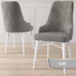 Canisa Concept Lia Serisi, 80 x 132 cm Açılabilir Mutfak Masa Takımı, Beyaz Masa 6 Sandalye - Görsel 4