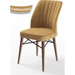 Canisa Concept Rox Serisi, Yuvarlak Mutfak Masa Takımı, Barok Ahşap Desen Masa ve 4 Sandalye - Görsel 4