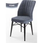 Canisa Concept Rox Serisi,  Yuvarlak Mutfak Masa Takımı, Siyah Mermer Desen Masa ve 4 Sandalye - Görsel 4