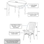 Canisa Concept Rox Serisi,  Yuvarlak Mutfak Masa Takımı, Beyaz Masa ve 4 Sandalye - Görsel 5