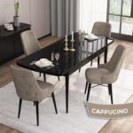 Canisa Concept Iza Serisi 80 x 132 cm Mdf Açılabilir Siyah Mermer Desen Mutfak Masa Takımı 4 Sandalye - Görsel 2