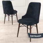 Ahu Serisi 80 x 132 cm Açılabilir Masa Beyaz Masa Ceviz Ayak Mutfak Masa Takımı 4 Sandalye - Görsel 4