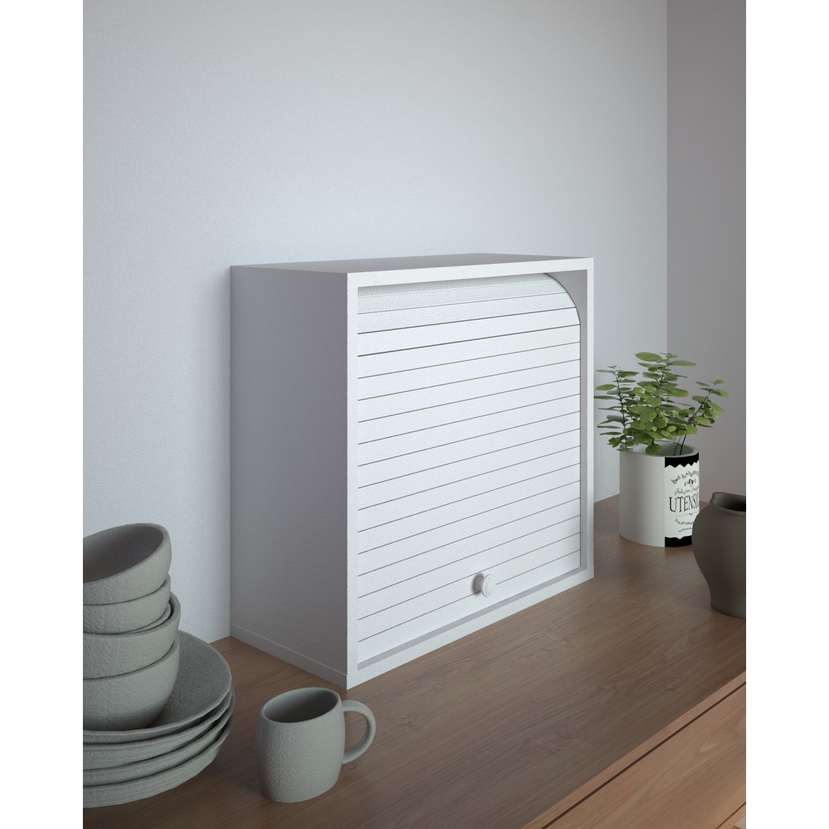 110000243691126.jpg Nesse Shop Stor Kapaklı Dolap Tezgah Üstü Ekmeklik - Görsel 1