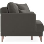 Enza Home Fiore 3'lü Yataklı Koltuk, Tay Tüyü - Koyu Gri - Görsel 2