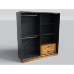 Ntconcept Doğal Ahşap GARDROP 100 x 210 x 60 cm - Görsel 2