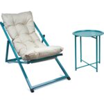 Hastunç Minderli - Cora Şezlong Seti Bahçe&balkon&teras&plaj Katlanır Ikili Set - 2 Şezlong 1 Sehpa - Görsel 3