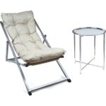 Hastunç Minderli - Mora Şezlong Seti Bahçe&balkon&teras&plaj Katlanır Ikili Set - 4 Şezlong 1 Sehpa - Görsel 4