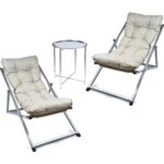 Hastunç Minderli - Mora Şezlong Seti Bahçe&balkon&teras&plaj Katlanır Ikili Set - 4 Şezlong 1 Sehpa - Görsel 5